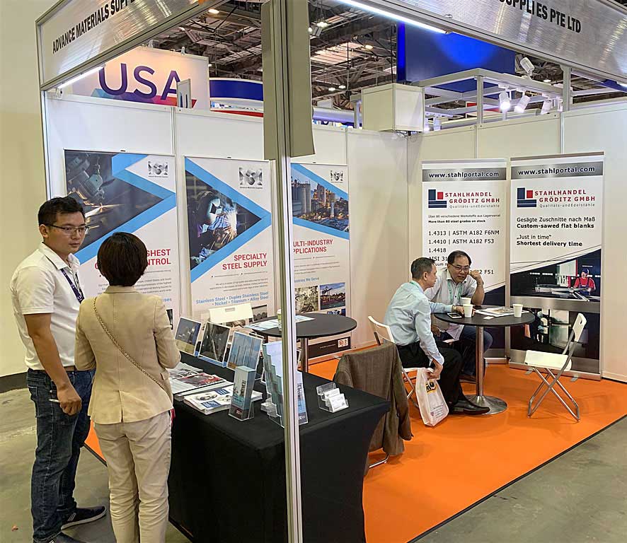 OSEA Messeauftritt in Singapore Die Stahlhandel Gröditz GmbH präsentiert sich auf der OSEA in Singapore