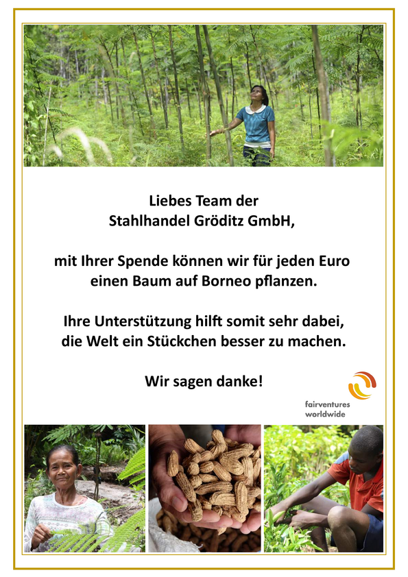 Spendenurkunde Fairventures Worldwide